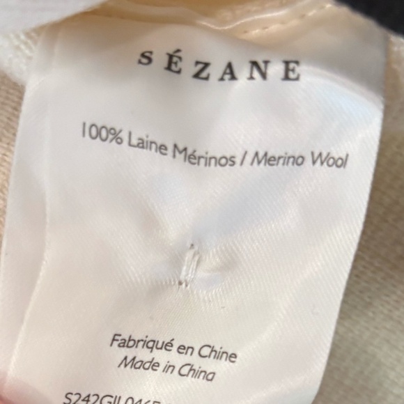 Sezane White and Black Betty Collared Cardigan, Size M; New Without Tags - Picture 7 of 10